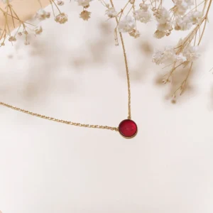 Collier Casrole Pierre plate Cornaline