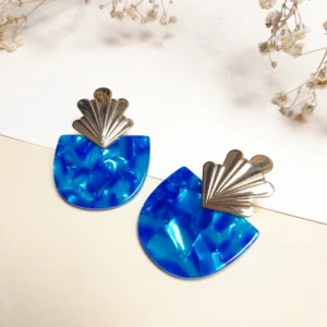 Boucles d'oreille Costa bleues