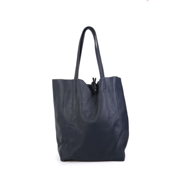 Sac cabas en cuir marine