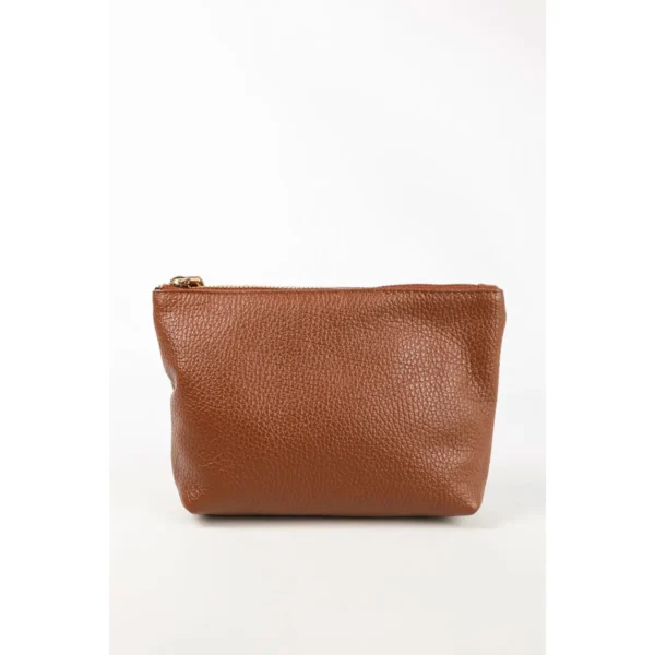 Pochette en cuir camel