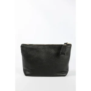 Grande pochette en cuir noir