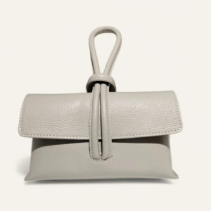 Sac Goutte en cuir gris clair