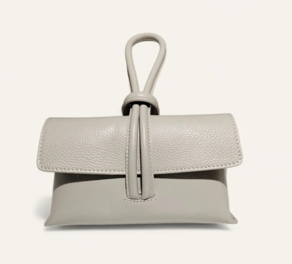 Sac Goutte en cuir gris clair