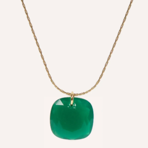 Collier pierre Agate verte