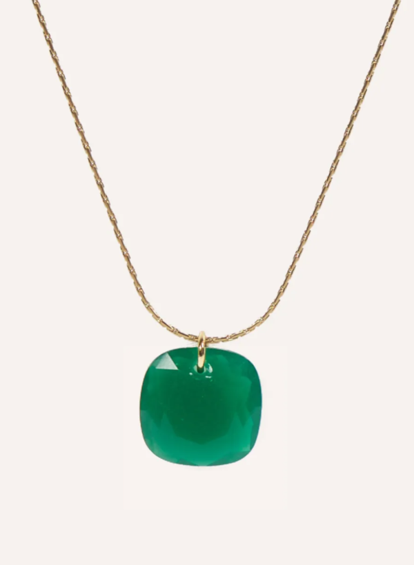 Collier pierre Agate verte