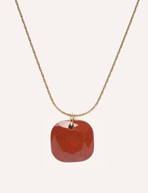 Collier pierre Jaspe rouge