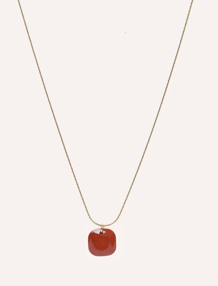 Collier pierre Jaspe rouge