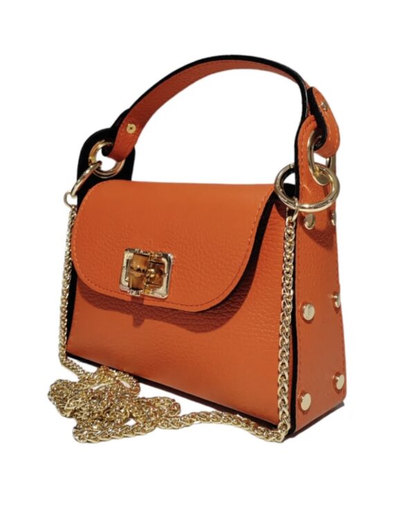 Petit sac Clous en cuir orange