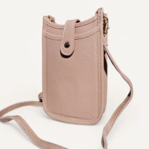 Pochette téléphone en cuir Nude