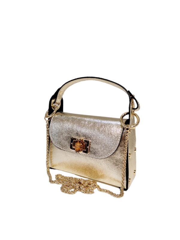 Petit sac Clous en cuir doré