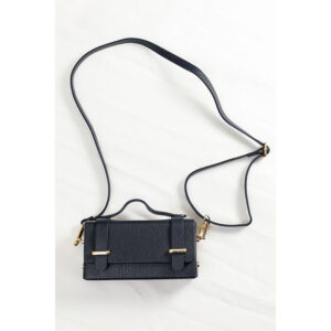 Petit sac Minaudière en cuir marine