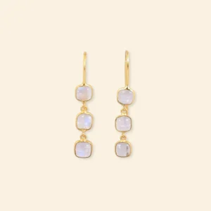 Boucles d'oreille pierres carrées