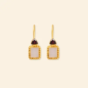 Boucles d'oreille pierre carrée