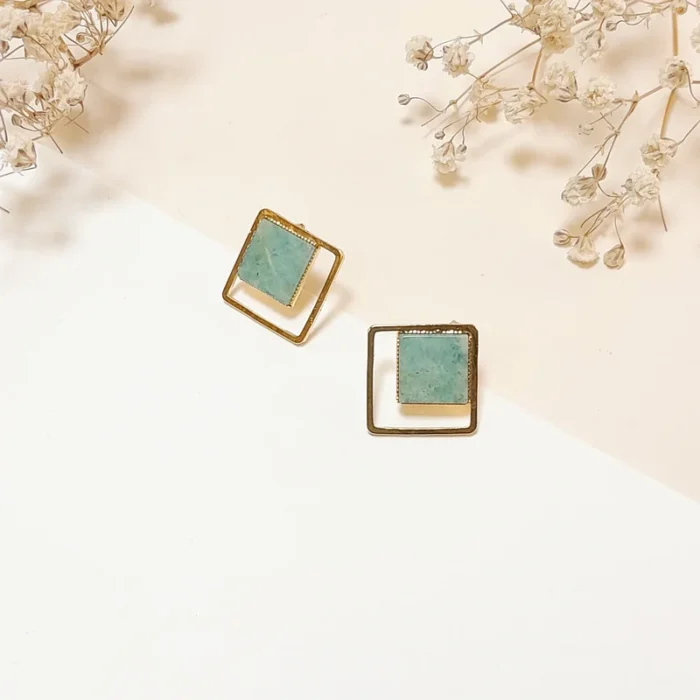 Boucles d'roreilles Azeli Amazonite