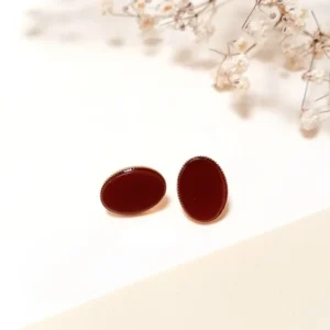 Boucles puces ovales cornaline